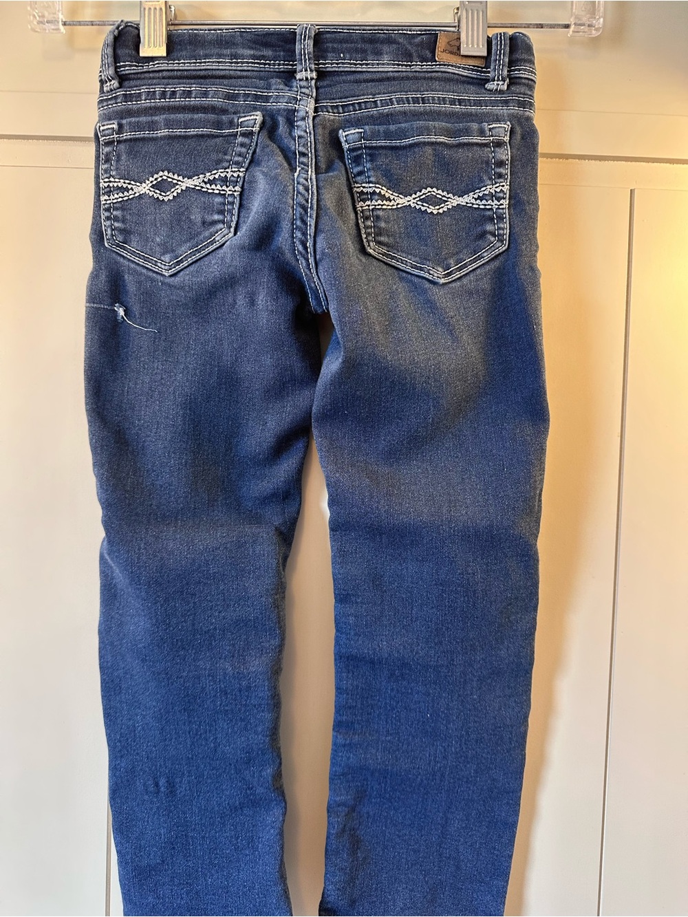 Jordache Women's Blue Skinny Jeans with Embroidered Back Pockets